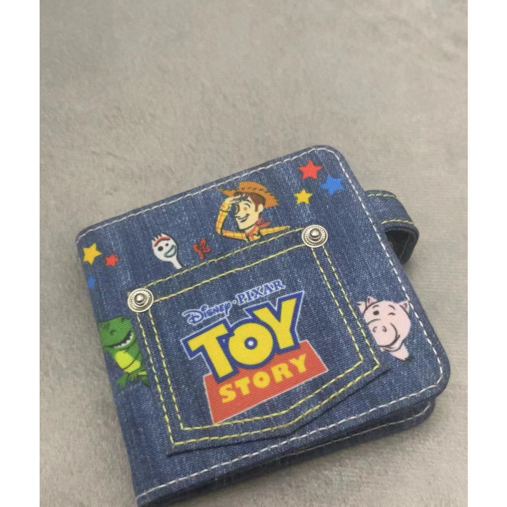 Sera Toy Story Denim Bordir Flip Penutup Tas Kartu Gaya Retro Amerika Sweet Spice Girls y2k Dompet Kartu Pemegang