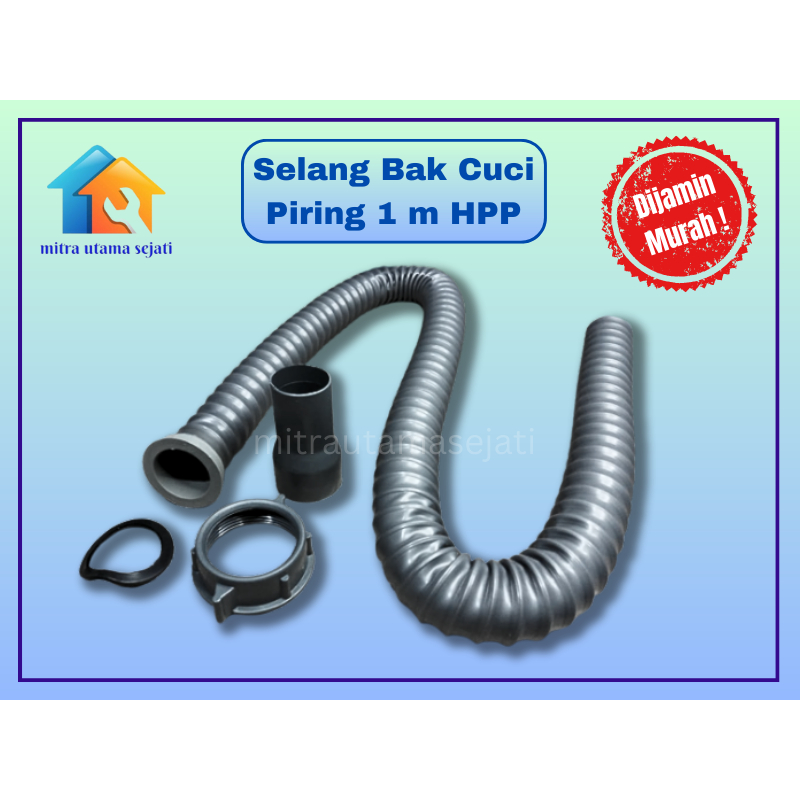 HPP Flexible Drain Hose Selang Bak Cuci Piring 1 Meter Tebal