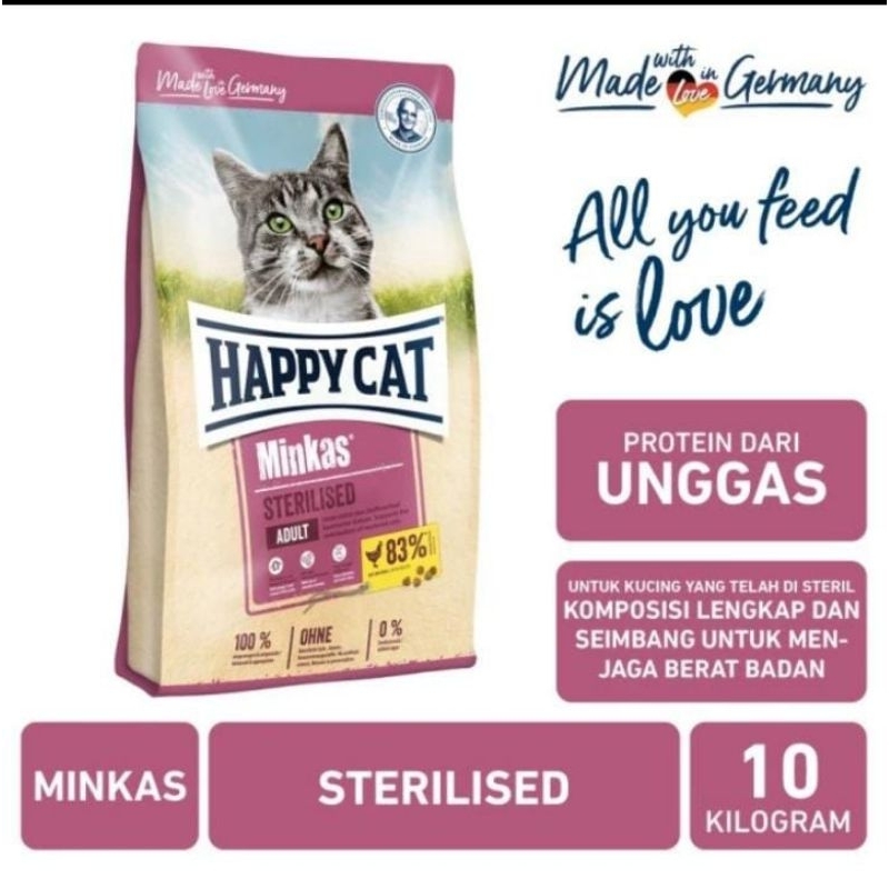 Happy Cat Minkas Sterilised 10 Kg- Makanan Kucing Happy Cat