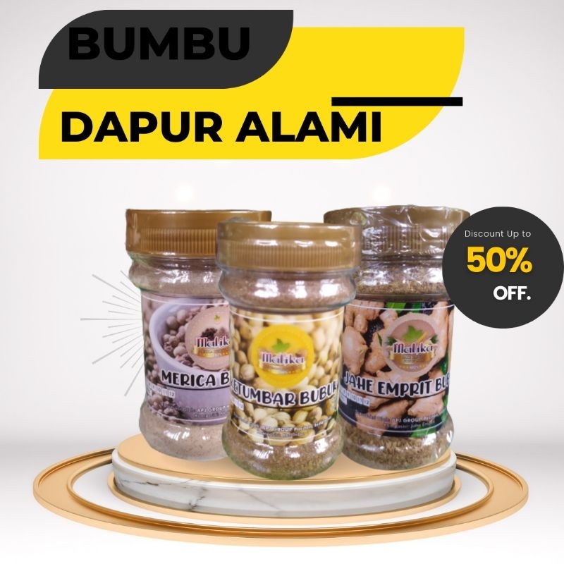 

BUMBU DAPUR JAHE MERICA KETUMBAR KUNYIT BUBUK INSTAN MURNI TANPA CAMPURAN ORGANIK SIAP PAKAI ISI 75 GRAM