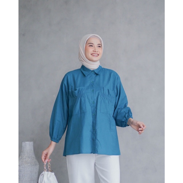 Cantika Top - Kemeja Katun Kantong Serut - Nara Shirt Katun