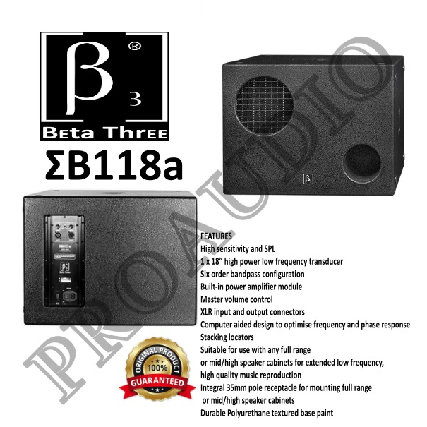 Speaker Aktif Subwoofer Beta 3 Sigma 118A Beta3 Sigma B118 A B 118 A