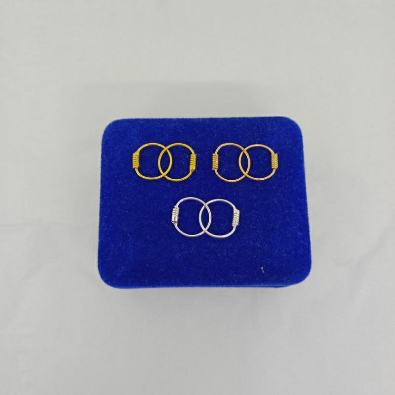 anting knip spiral baby / anak / anting perak asli silver 925 lapis emas/ anting fasion baby / anak