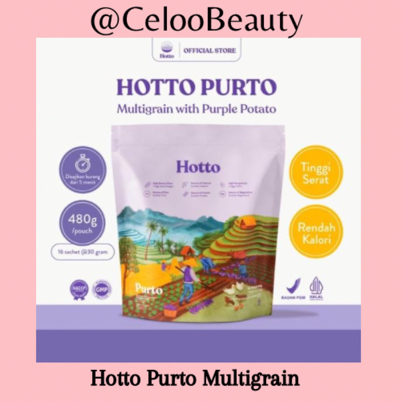 

READY SIAP KIRIM Hotto Purto 1 Pouch isi 16 Sachet Multigrain with Purple Potato Organik Prebiotik Oat Beta Glucan Diet Sehat Sereal Rendah Kalori