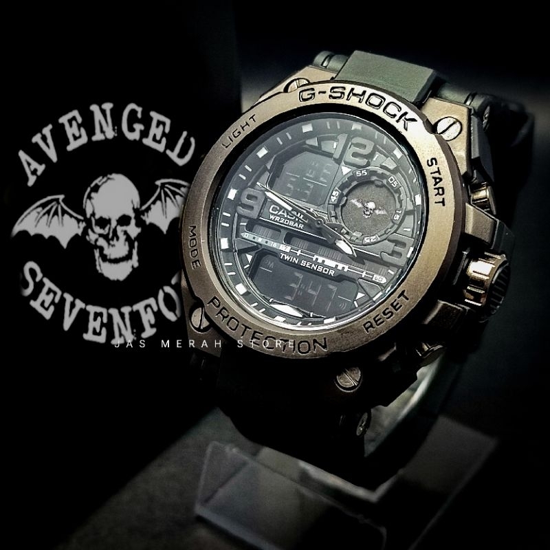 JAM TANGAN AVENGED SEVENFOLD X G SHOCK GST BLACK