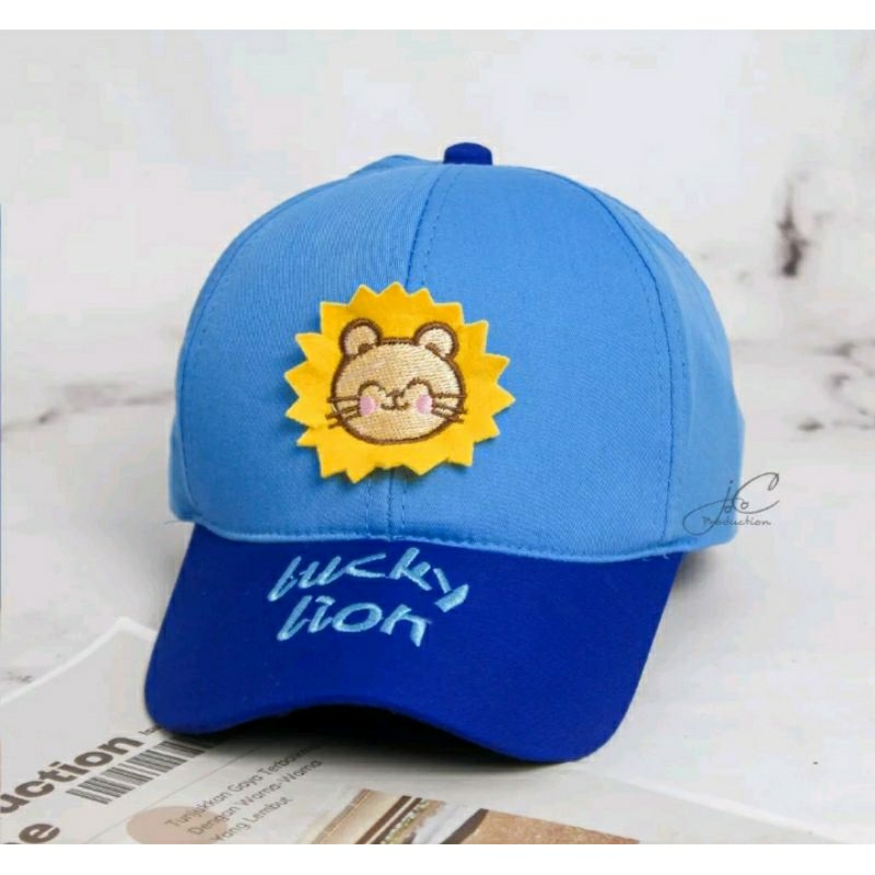 Topi Anak Anak Laki Laki Perempuan Lucky Lion premium usia 3-10 tahun