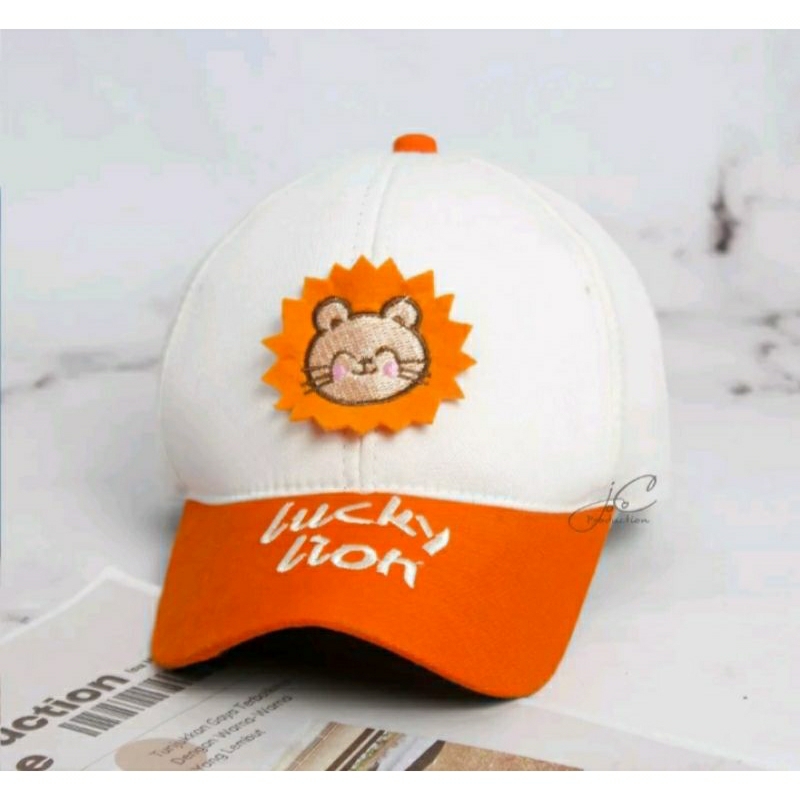 Topi Anak Anak Laki Laki Perempuan Lucky Lion premium usia 3-10 tahun