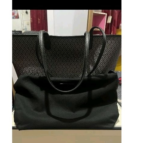 buttonscarves izzy tote bag black preloved
