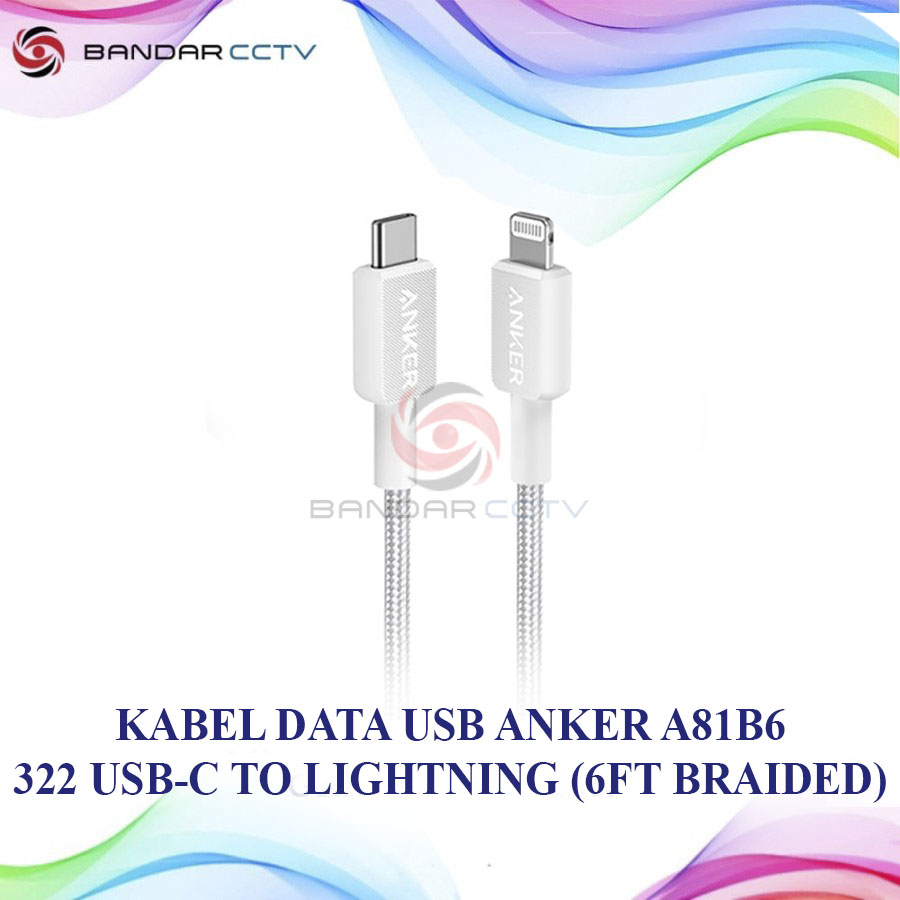 Kabel Data USB Anker A81B6 322 USB-C to Lightning Cable (6ft Braided)