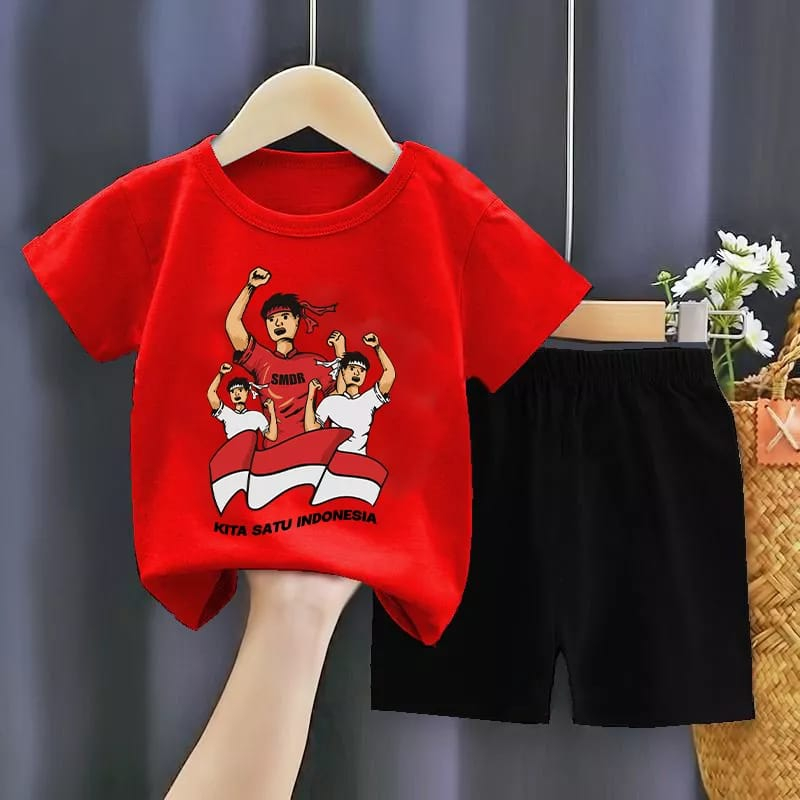 SETELAN BAJU ANAK UNISEX 17 AGUSTUS UMUR 1-8 TAHUN BAJU KAOS BAJU ANAK 17 AGUSTUS TERBARU 2023