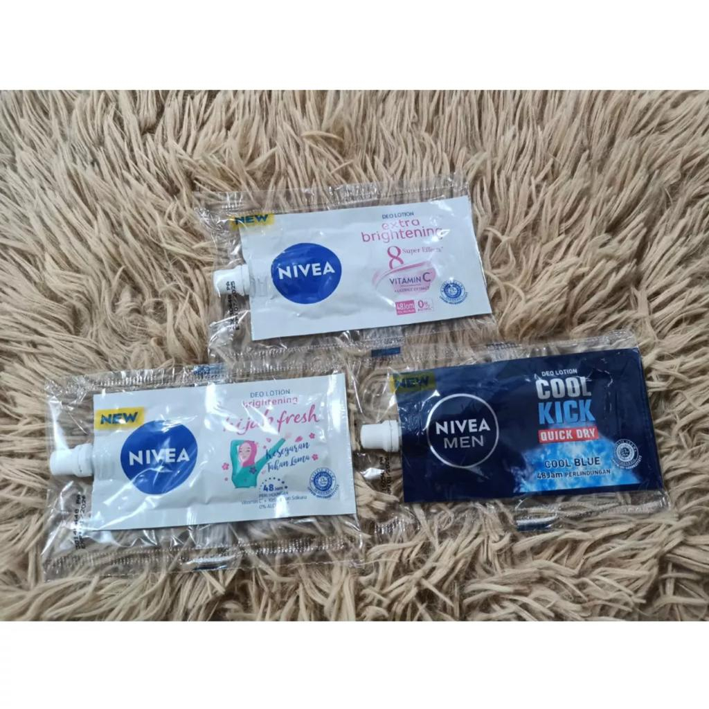 NIVEA Deodorant Deo Lotion Sachet 9ml | Men Ice Cool | Hijab Fresh | Extra Brightening | Lotion Ketiak