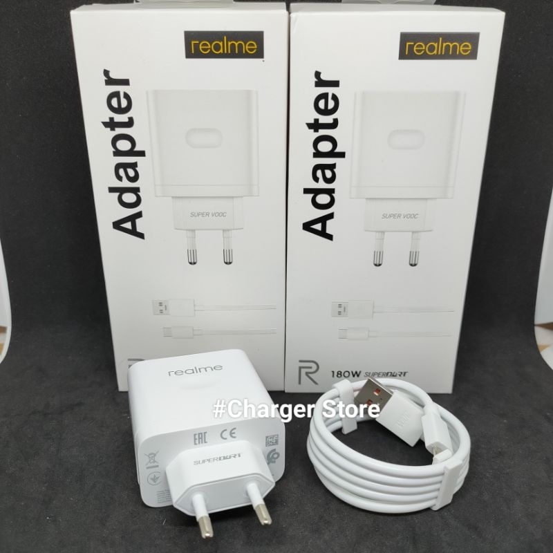 Charger Realme 180W 5V 6A SUPER DART ORIGINAL Fast Charging VOOC Micro USB - Type C