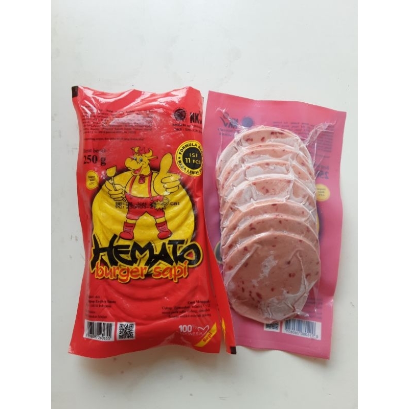 

Hemato Burger Sapi 250gr (isi 10)