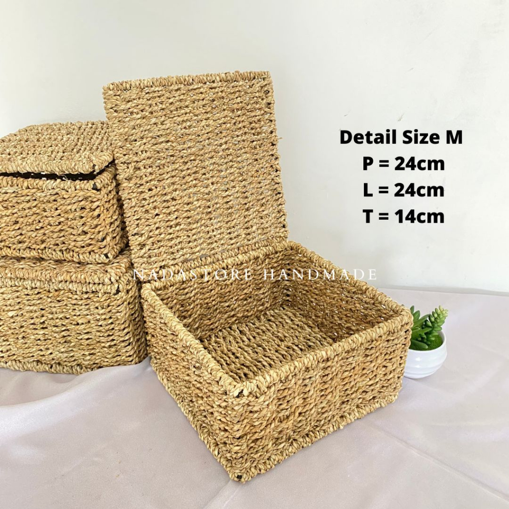 HAMPERS BOX / KOTAK PARCEL / KERANJANG  ANYAMAN SEAGRASS / HAMPERS SEAGRASS COVER