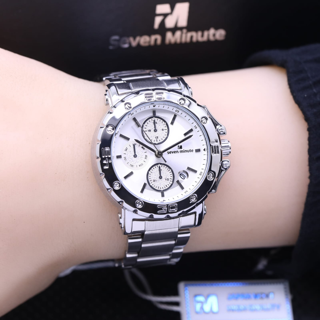 JAM TANGAN WANITA SEVEN MINUTE RANTAI CHRONO OFF M701-LS016