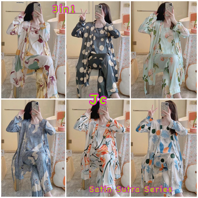 JC- Set Piyama 7in1 Import Premium / Set Piyama Kimono 3in1 / Piyama Import Premium Murah / Set Piyama Import Korea