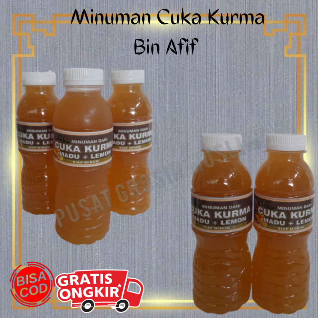 Promo Minuman Cuka Kurma, Madu dan Lemon Dari BIN AFIF Kemasan Botol Isi 200ml