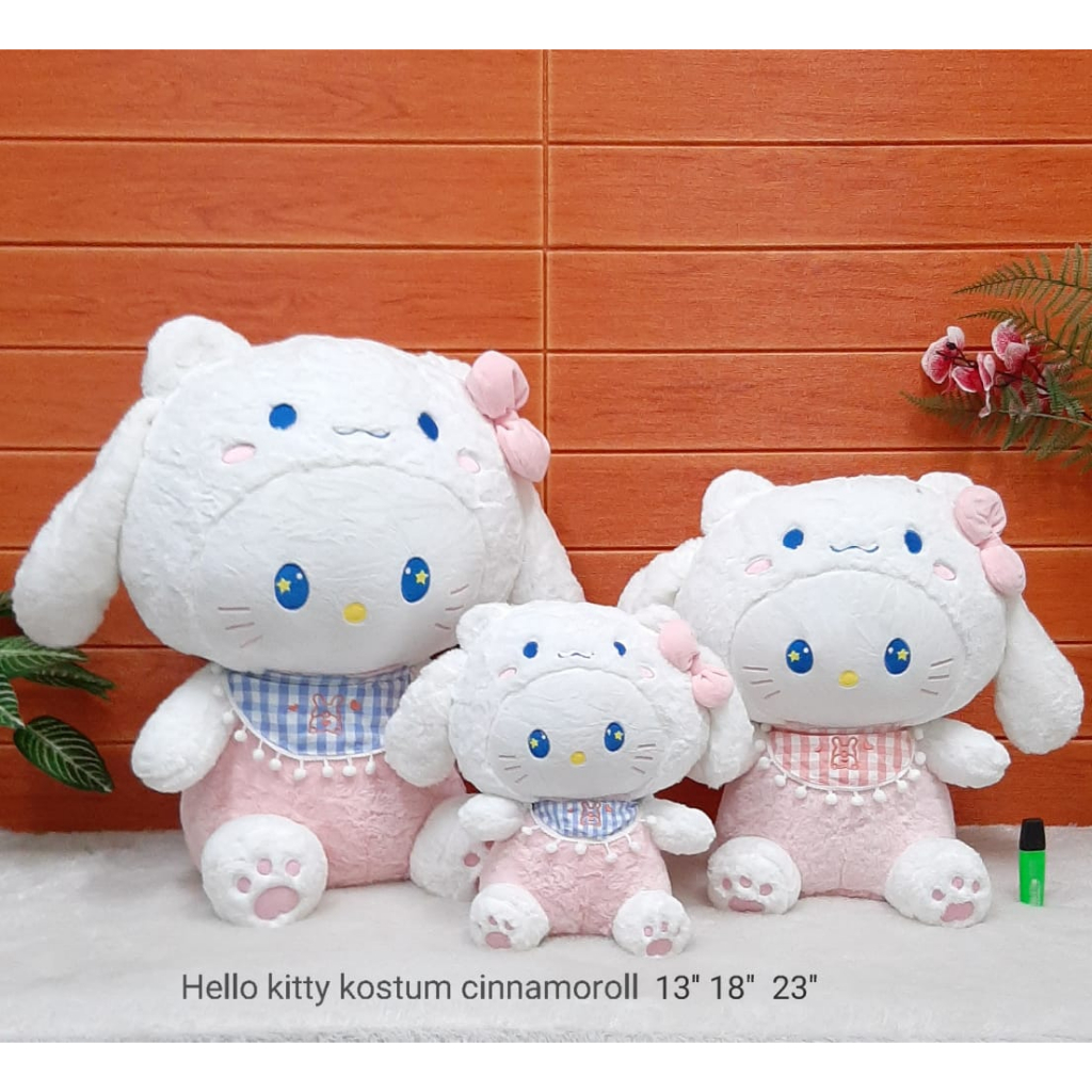 Boneka Hello Kitty Kostum Cinamorol Size 13&quot;/33cm/boneka karakter/boneka anak lucu/boneka kuromi