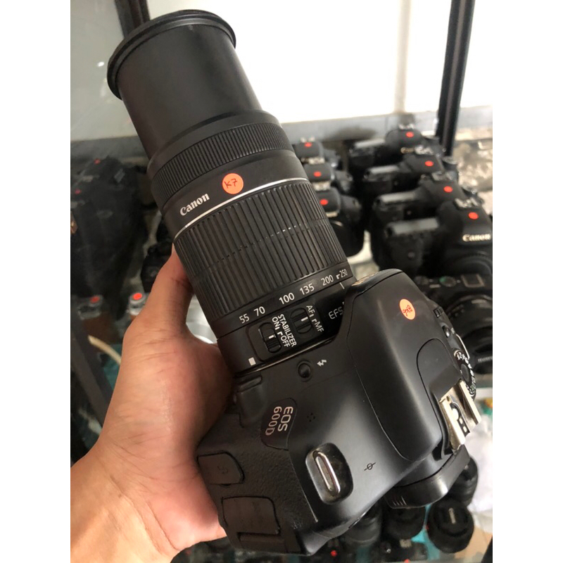 canon dlsr 600d body dan lensa telle EFS canon 55-250 is ii
