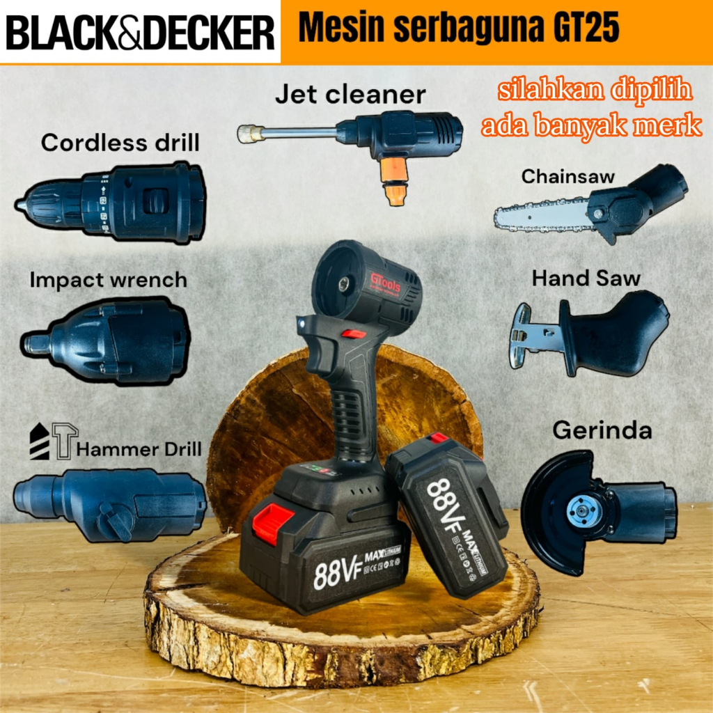 GTOOLS GT25 impact wrench bor gerinda senso chainsaw rotary cuci motor