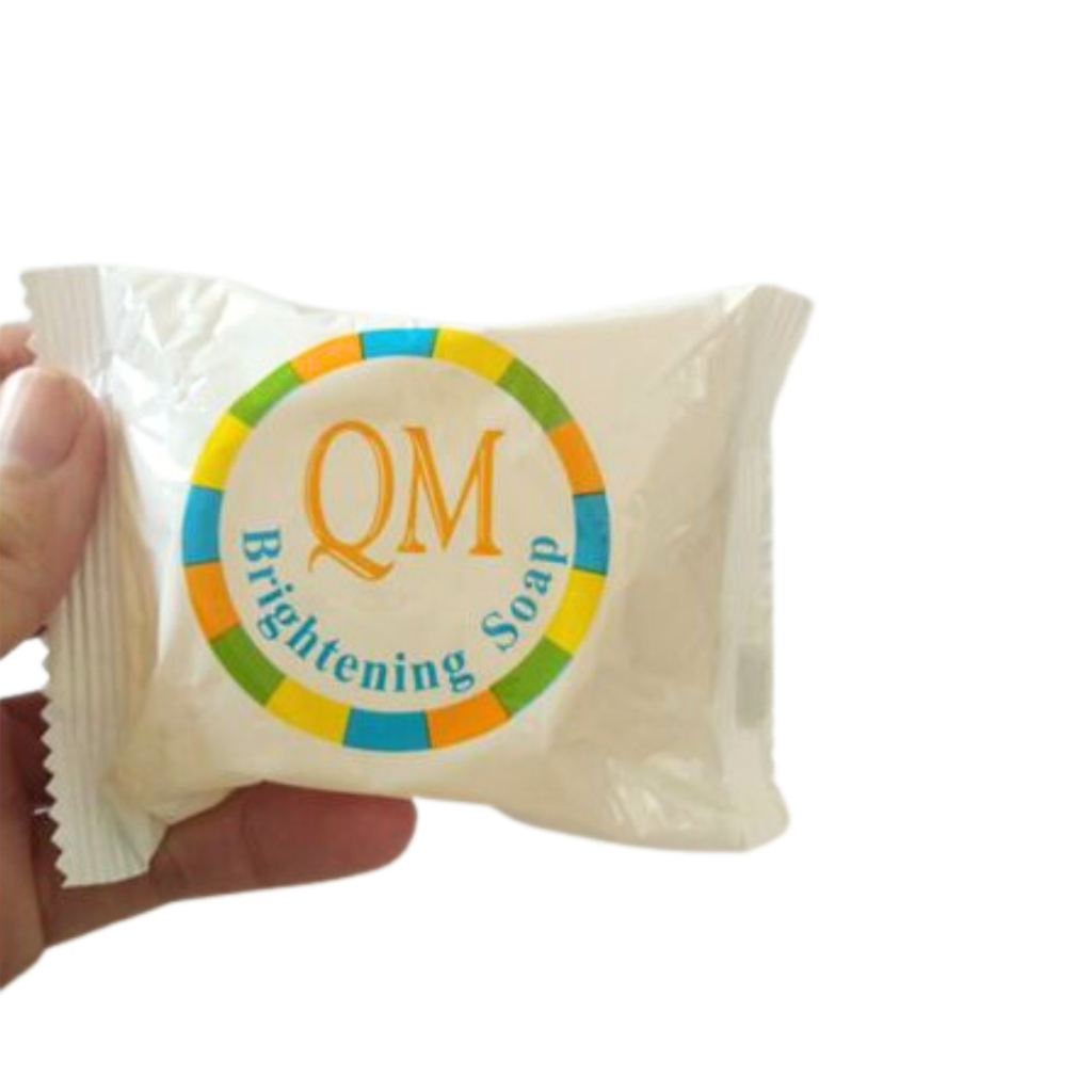 Sabun Batang Batangan Pencerah Pemutih Penghalus Kulit Wajah Muka Tubuh Badan Alami QM Brightening Soap Penghilang Bekas Luka Pengecil Poripori Pria Wanita Ori Cepat Permanen BPOM