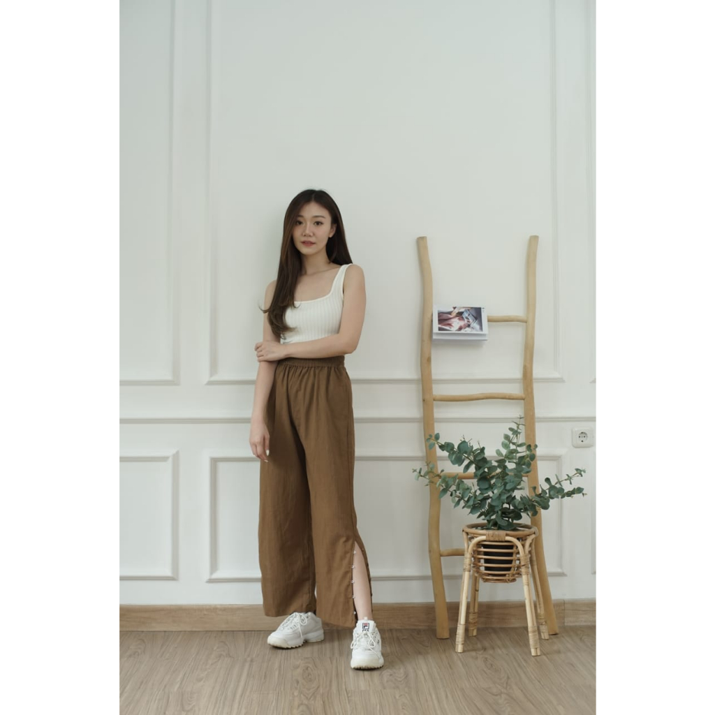 FWR - Cullote Slit Pants Linen Crinkle// Celana Kulot 2497