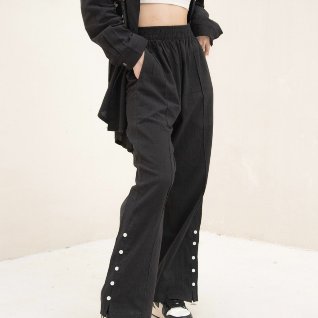 FWR - Cullote Slit Pants Linen Crinkle// Celana Kulot 2497