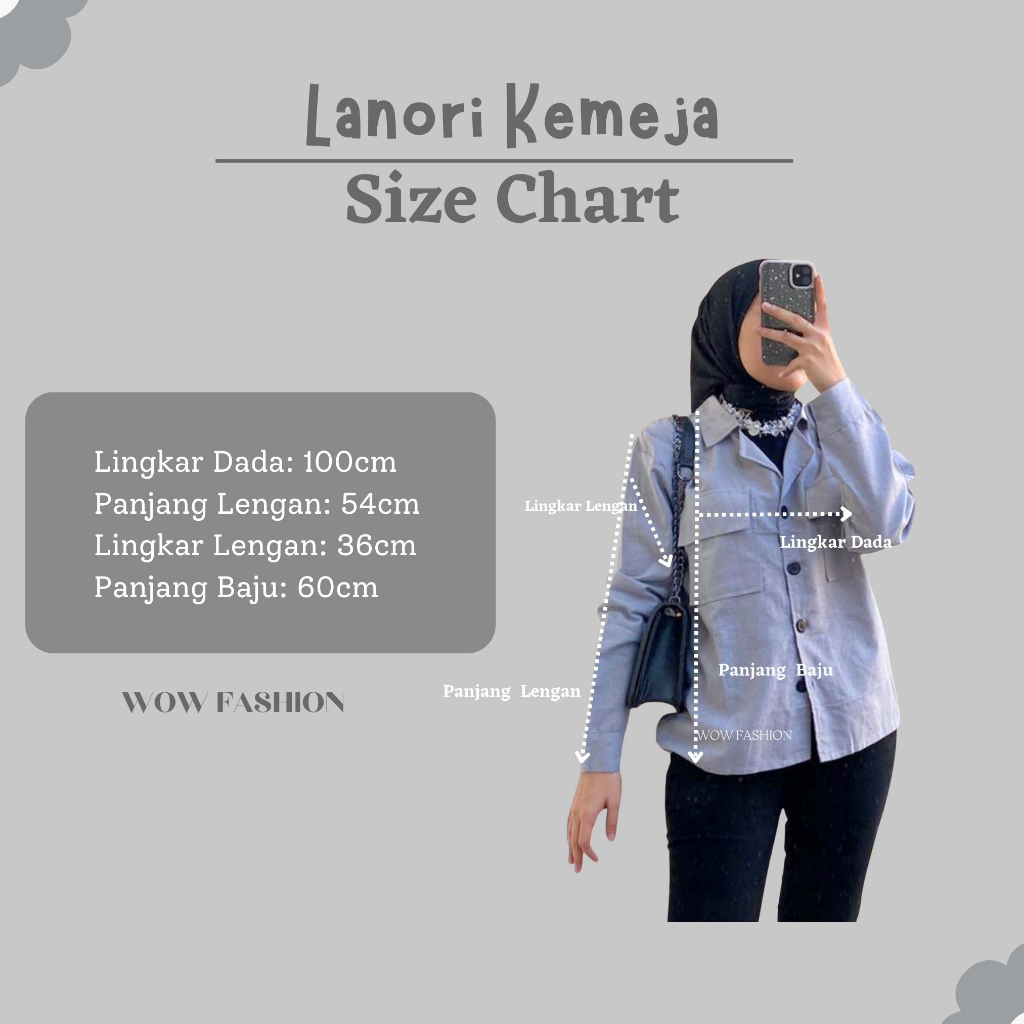 WOW-L-N Lanori Kemeja Linen Kancing Buton Premium Wanita - Kemeja Wanita