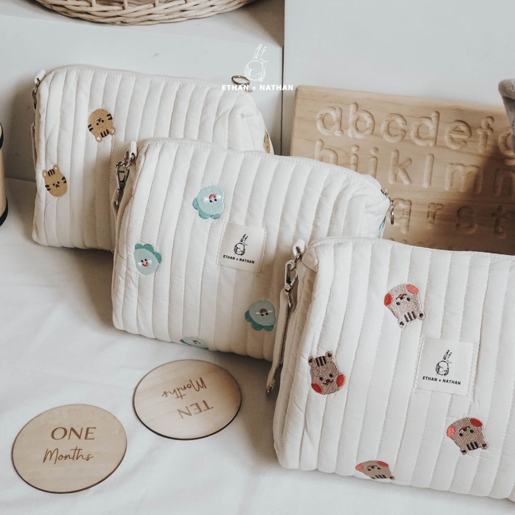 Ethan + Nathan - Cotton Bag Pouch / Tas Diaper Bayi