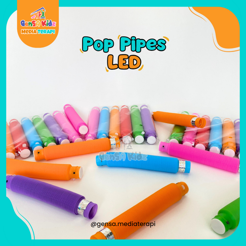 Mainan Anak-Anak Pop Pipes LED / Mainan Edukasi / Mainan pipa / Mainan Pop Light
