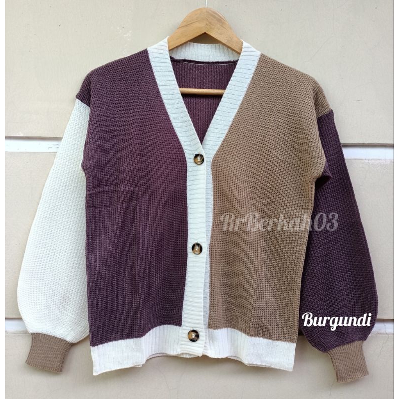 CANDY Crop Cardigan Combi 3 Tone