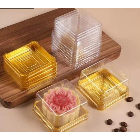 Tray Mika Mooncake Tutup 9cm 125gr Mooncake Tempat Kue Bulan Cases Gold Emas