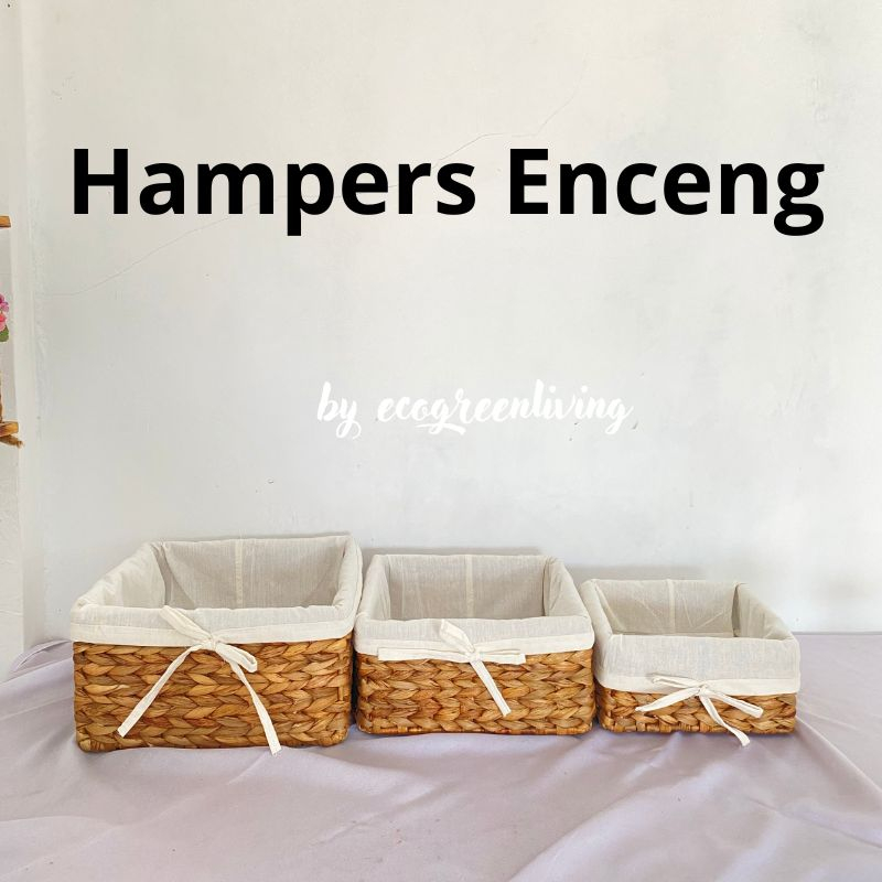 Baki Hampers Lapis Kain Blacu / Keranjang Hampers Rangka Besi Square Unik / Hampers Hantaran