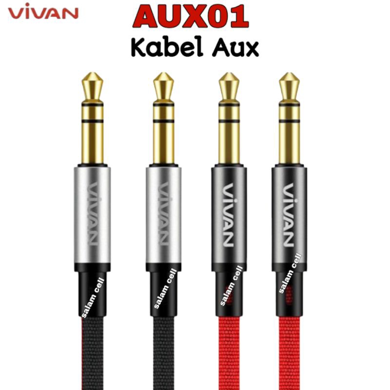 Kabel Audio AUX 3.5mm 100cm VIVAN AUX01 Garansi Resmi 1 Tahun