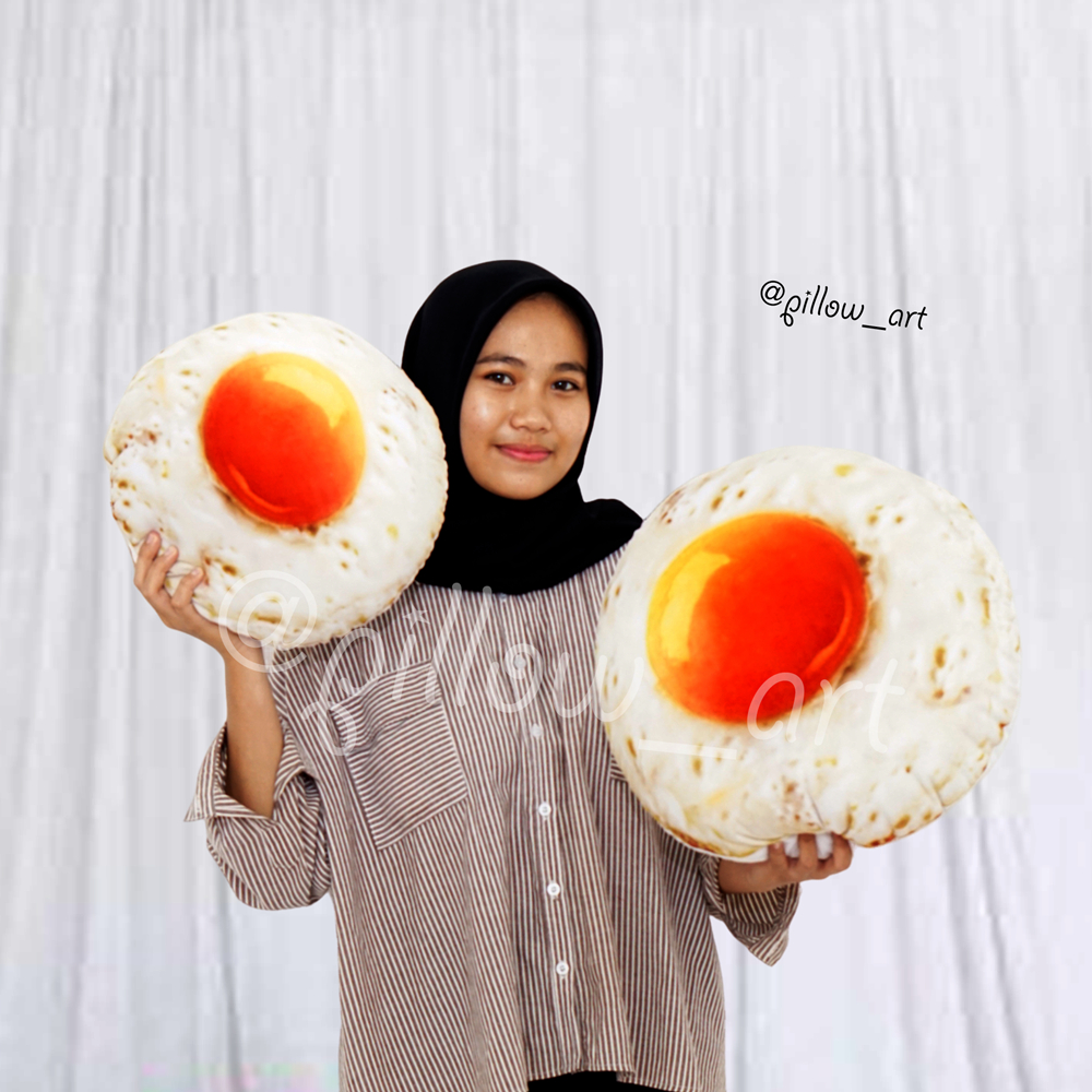 Pillowart - Bantal Telor Telur Ceplok Mata Sapi Size M - ART090