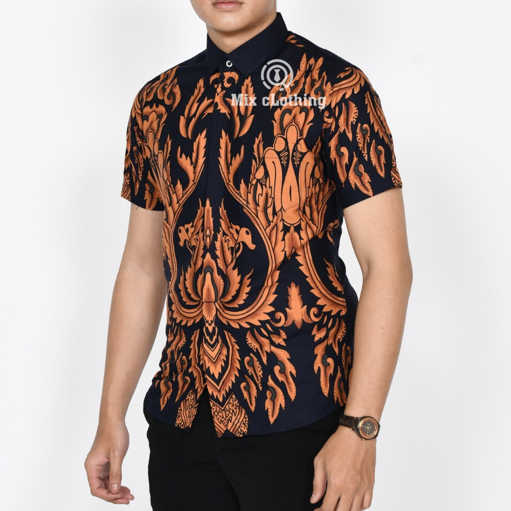 Baju Batik Pria Slimfit Kemeja Lengan Pendek Hem Slim Fit LBS 2109