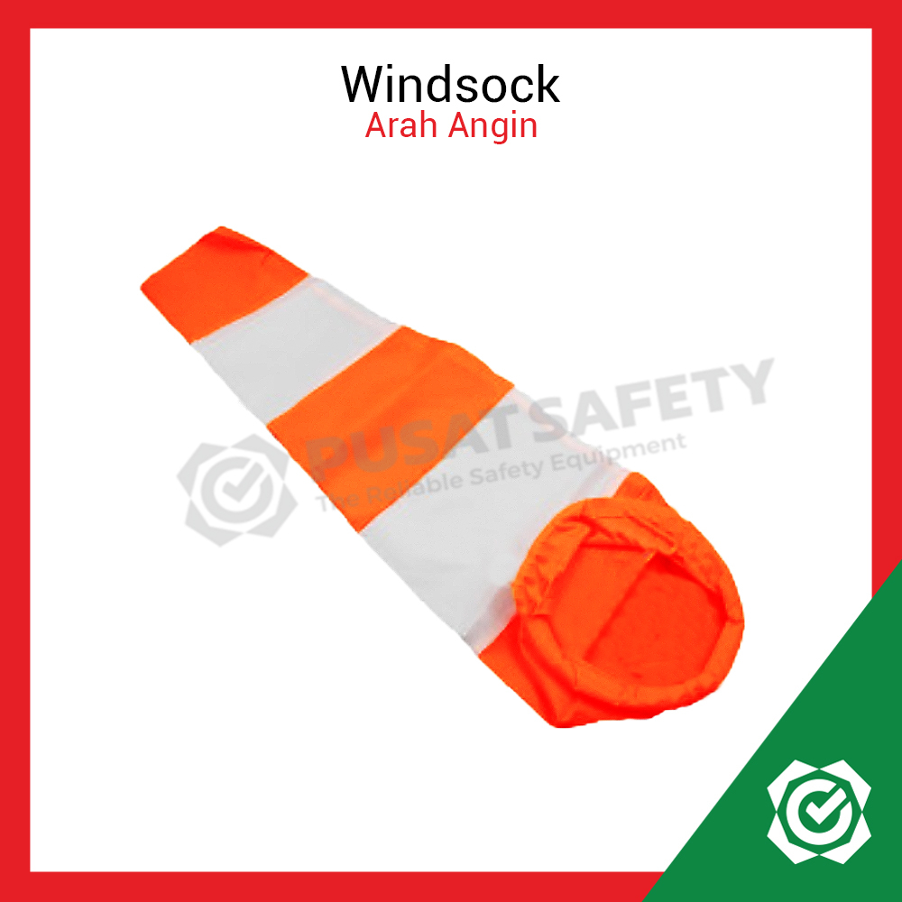 Windsock Petunjuk Arah Angin Orange Putih