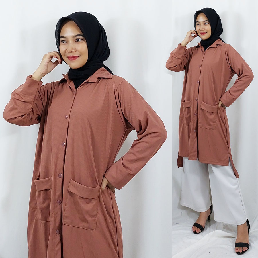 CARLINA NAWA TUNIK BUSUI FRIENDLY SELLA KNIT DRESS WANITA