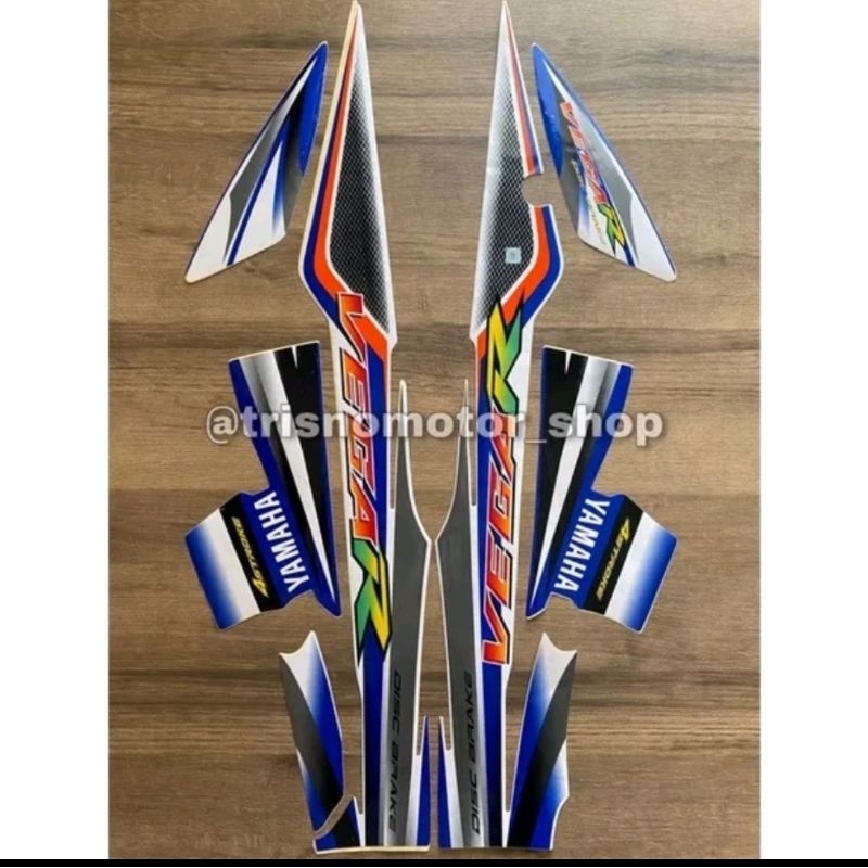 striping Yamaha Vega R lama Th.2004 warna putih biru