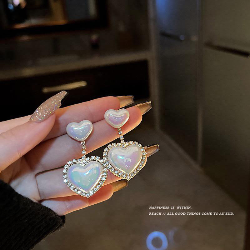 Anting Wanita Love Opal Korea Elegan Vintage Fashion Style Premium