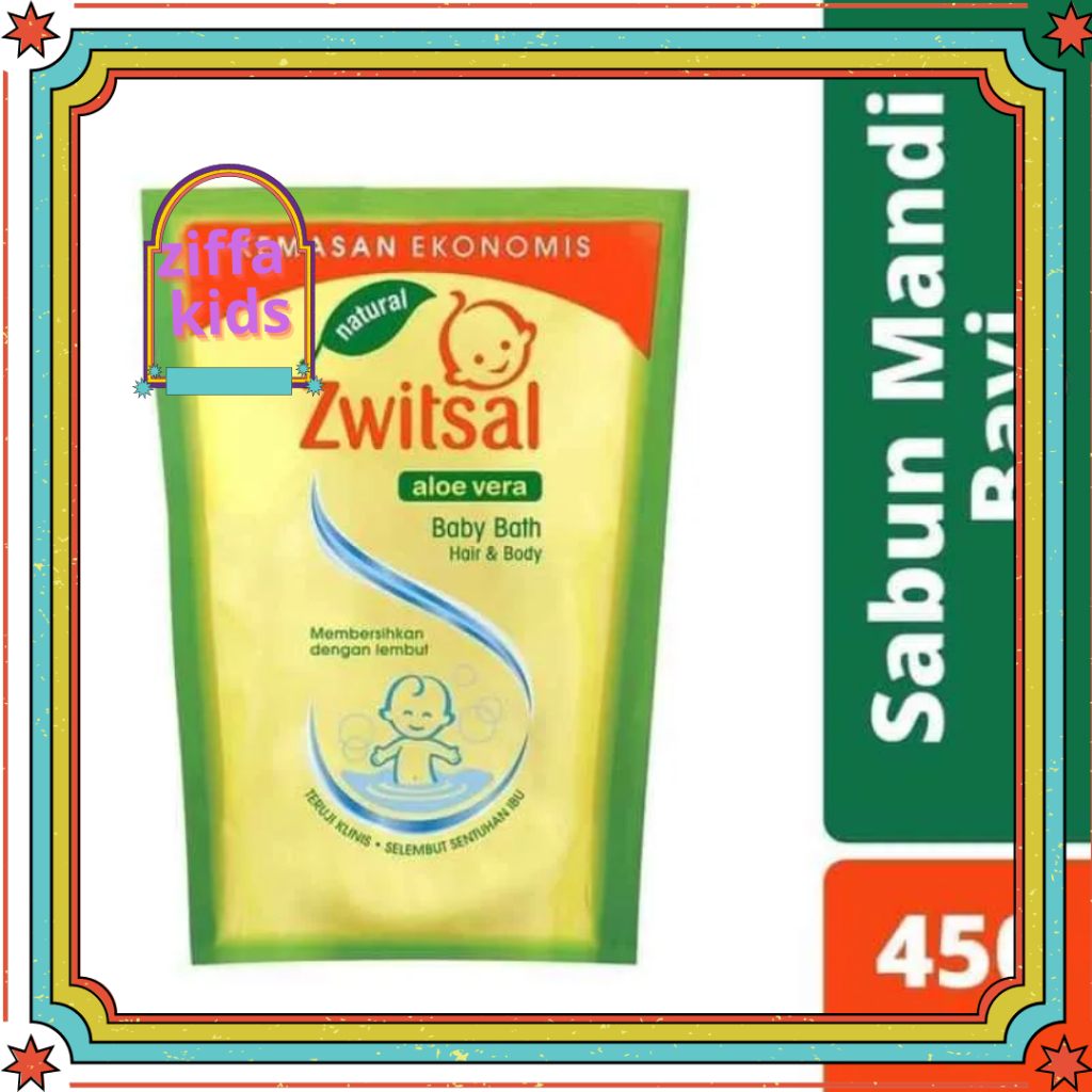 Zwitsal Baby Bath Hair and Body 2 in 1 450ml Aloe Vera Refill