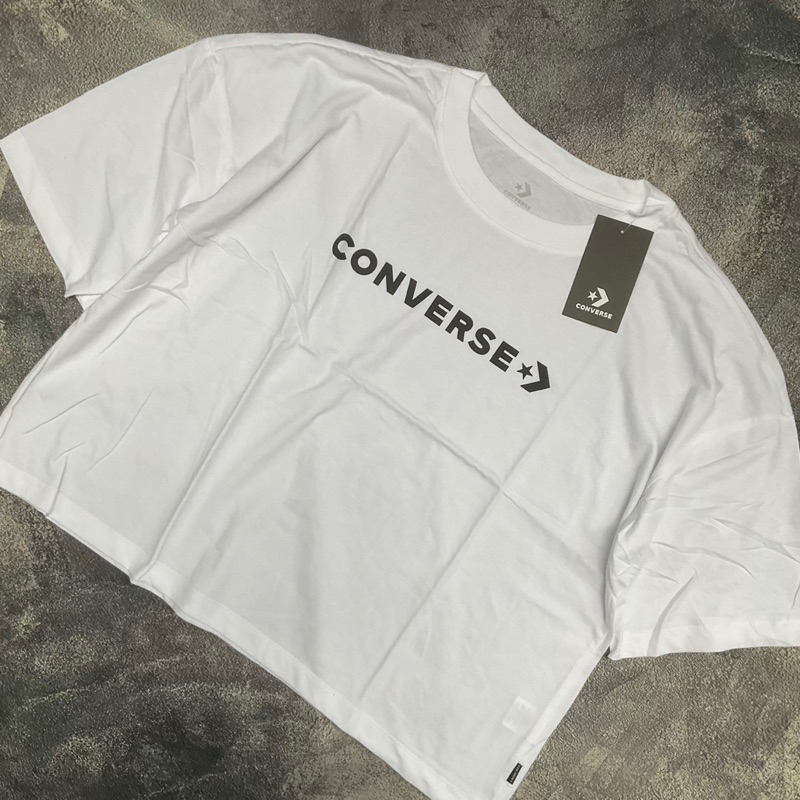 Converse Women's Puff Logo Cropped Tee - Broken White