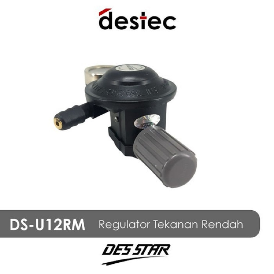 Regulator Kompor Gas Jepit Putar Destec Desstar Des Star DS-U12RM DS U 12 RM Meter Anti Bocor