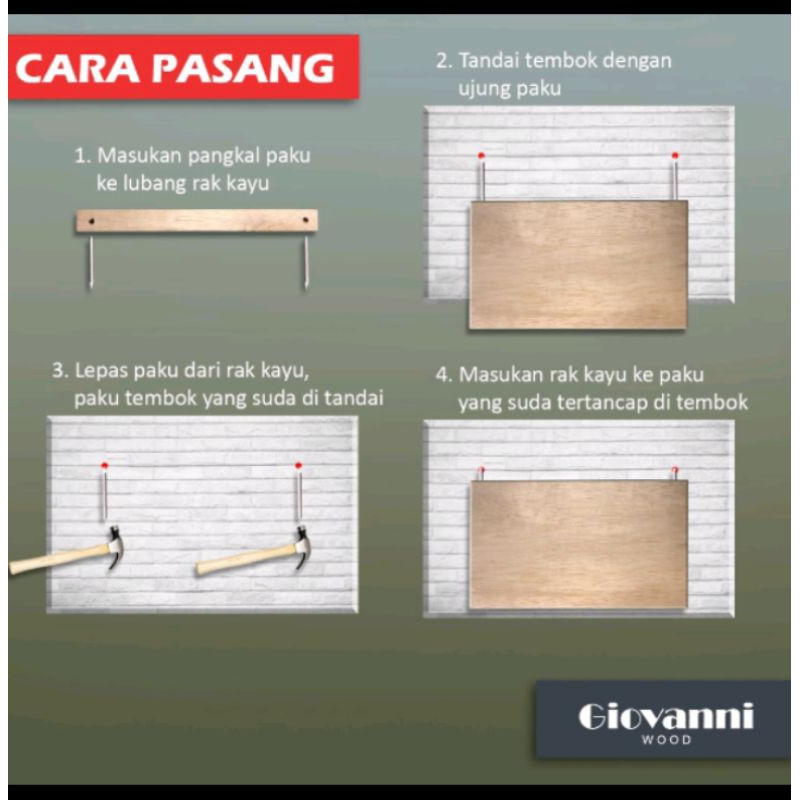 1 set isi 3 rak rak kosmetik rak dinding panjang 40cm