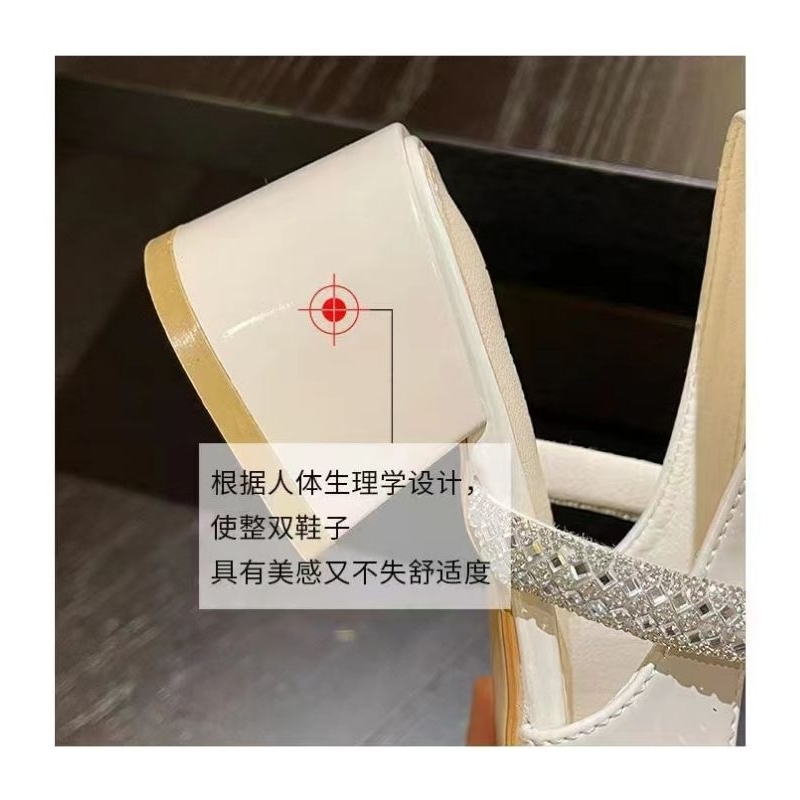 NF331 - Sepatu Hak Tahu Kristal Fashion Wanita Import