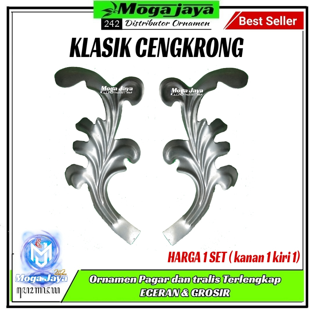 ornamen klasik cengkrong hiasan dekorasi pintu besi tempa plat