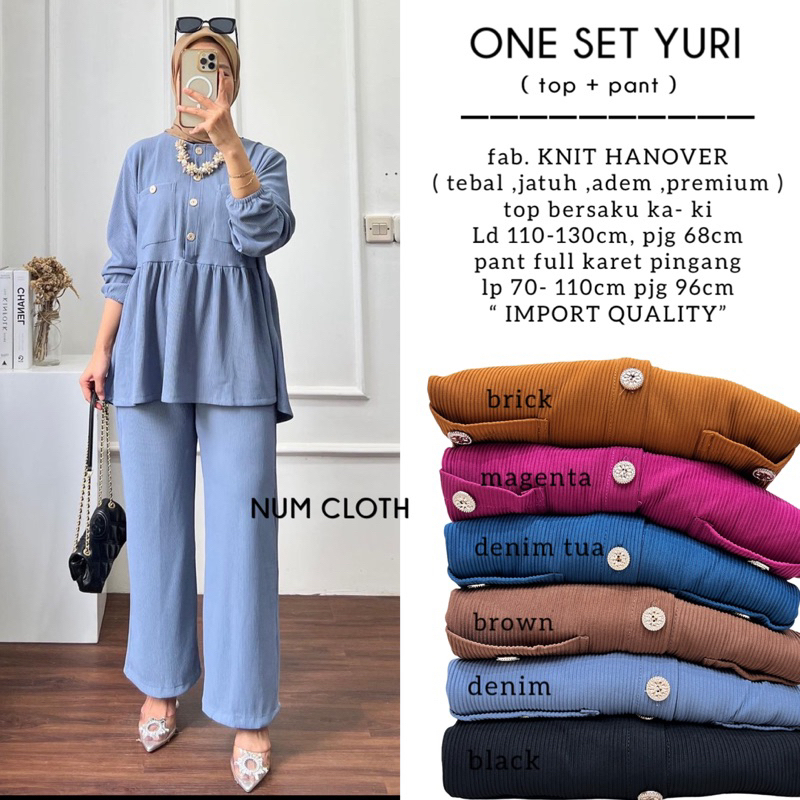 One set YURI setelan wanita knit Busui Friendly