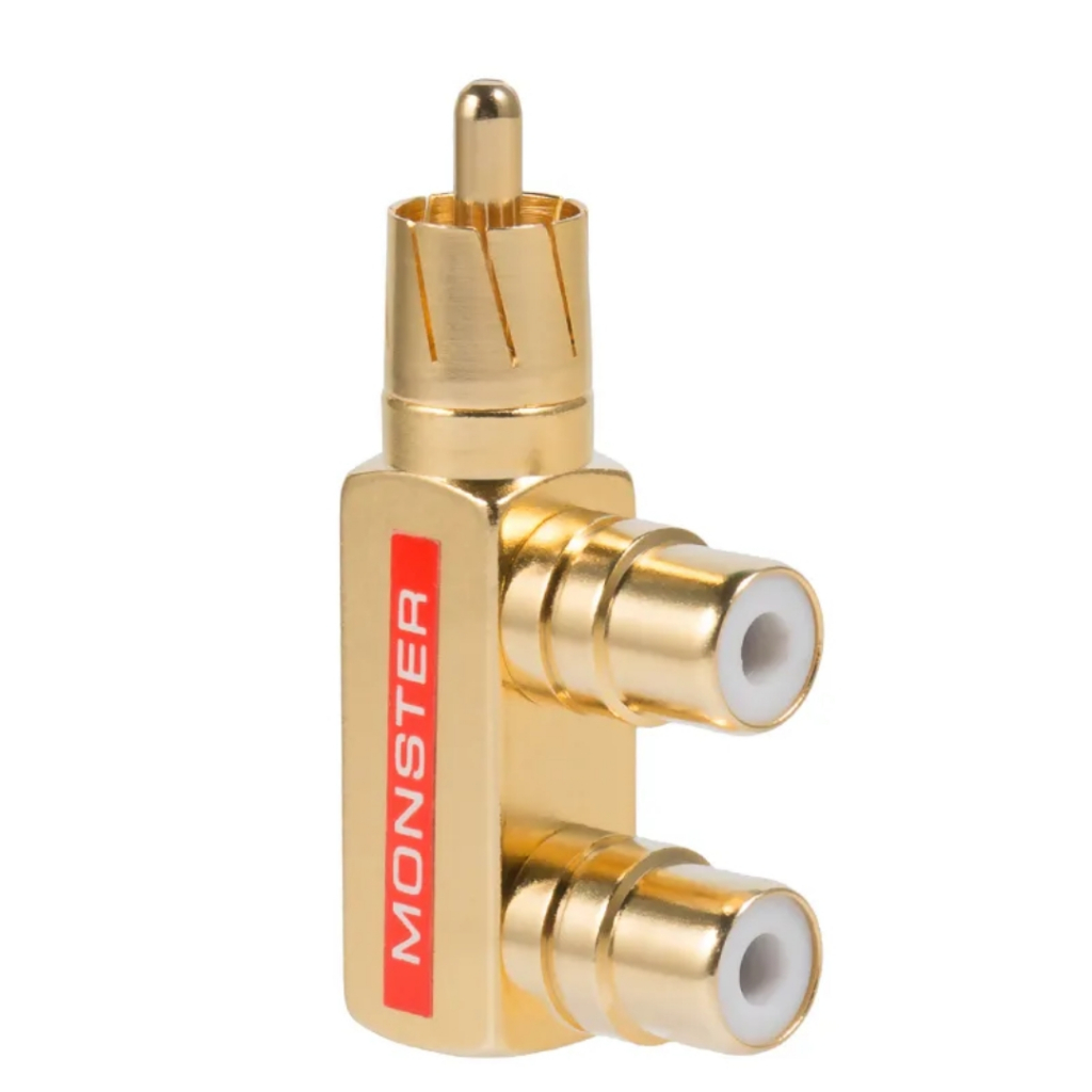 RCA Splitter Plug Adaptor 1 Male To 2 Female Gold Plated