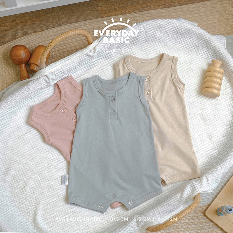 Kiki Pup Sleveless Romper/Jumper Bayi Everyday Basic Collection