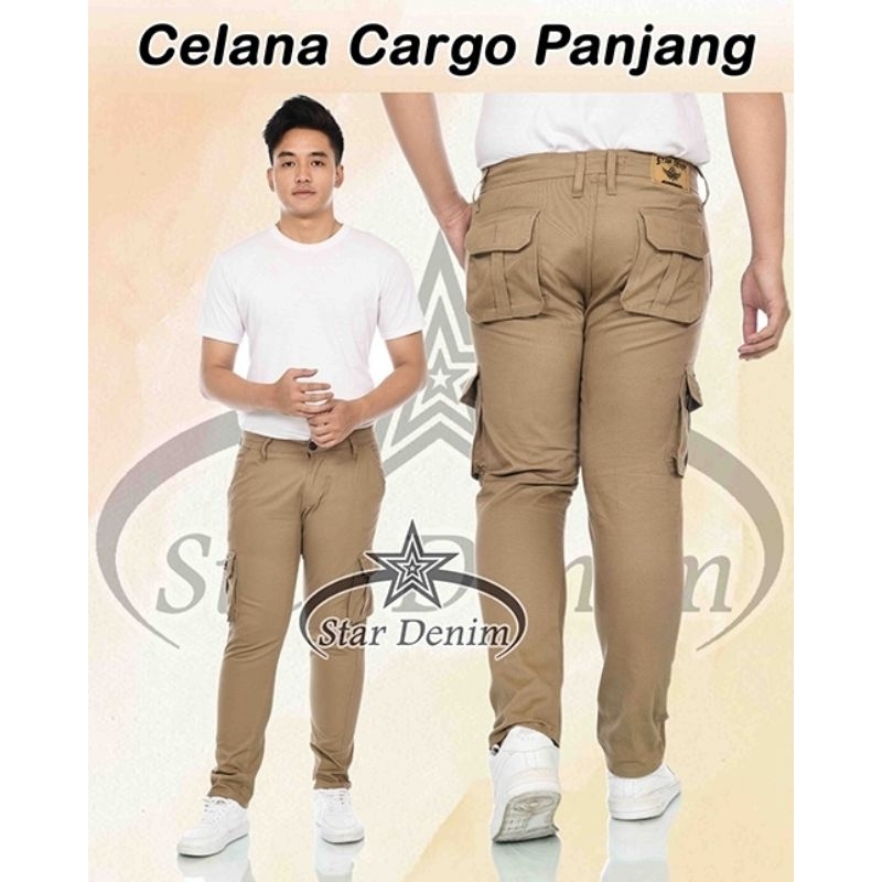 Star Denim - Celana Cargo Panjang Pria - Celana Pria Cargo Jumbo - Cargo Panjang Pria Big Size Terbaru - Celana Cargo Panjang Pdl Gamblok Banyak Saku Trending